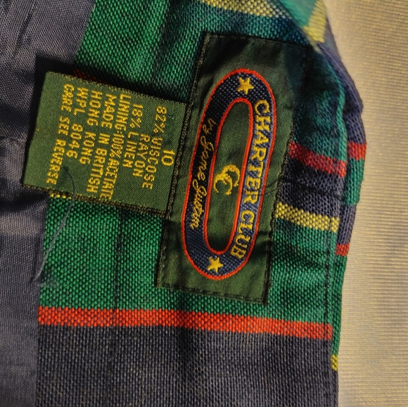 Fun, vintage, and cute striped short suit Charter Club 10 - Picture 2 of 13